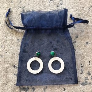 Urban Outfitters Round White & Green Earrings